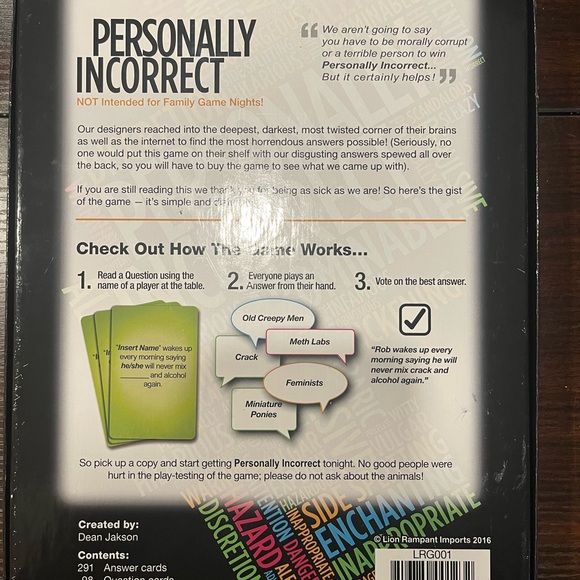 Personally Incorrect Card Game - Picture 2 of 2